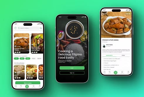 FilRecipe Filipino Culinary Mobile Application Mockup